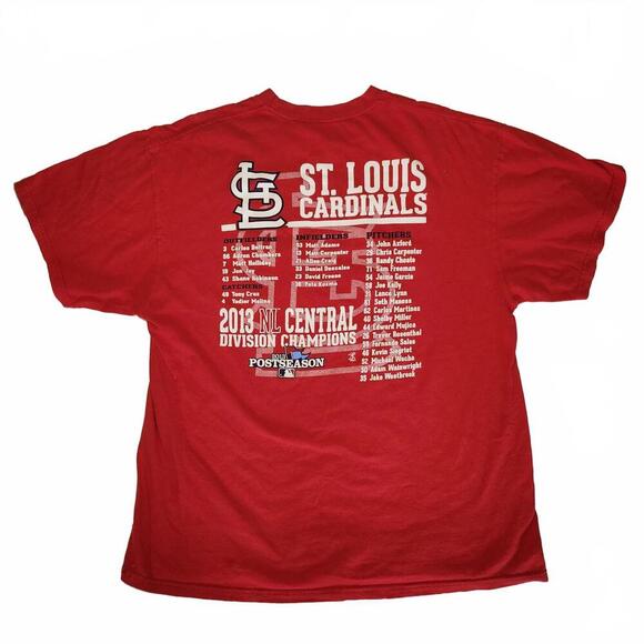 St. Louis Cardinals 2013 NL Central Division Champions T-Shirt Size XL - Picture 2 of 5